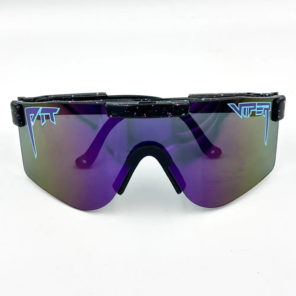 Pit Viper Originals Night Fall Sunglasses Shield Polarized Mirrored Purple Black